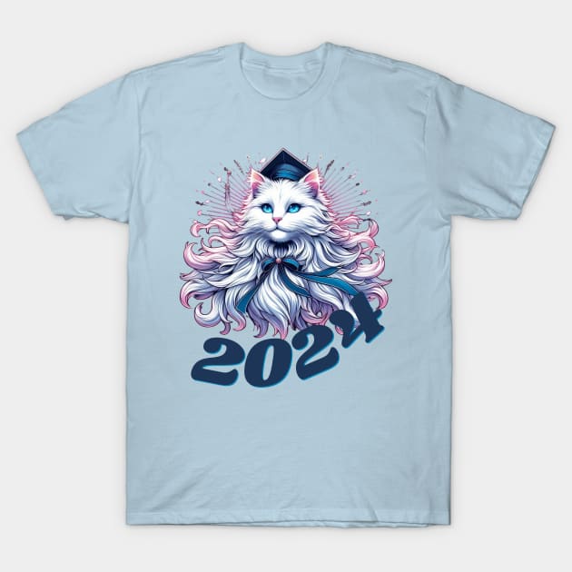 Graduation 2024 Majestic Cat T-Shirt by Malus Cattus